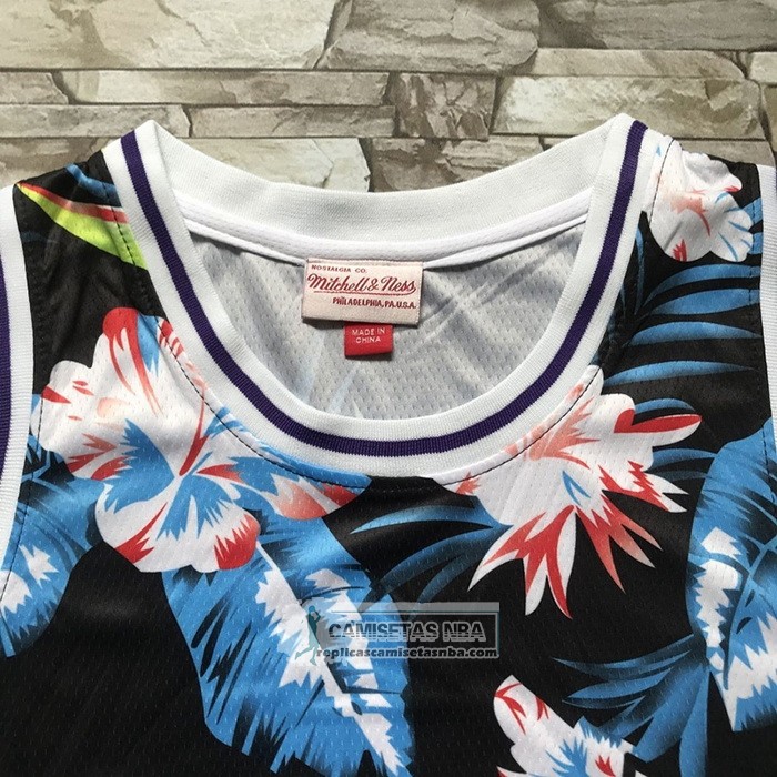 Camiseta Orlando Magic Shaquille O'neal NO 32 Floral Fashion Negro